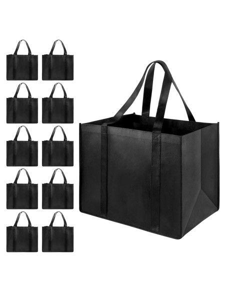 Bolsas de Compras Reutilizables LadyRosian 10 Piezas 20 kg Negro Bolsas de Compras Reutilizables LadyRosian 10 Piezas 20 kg Negro