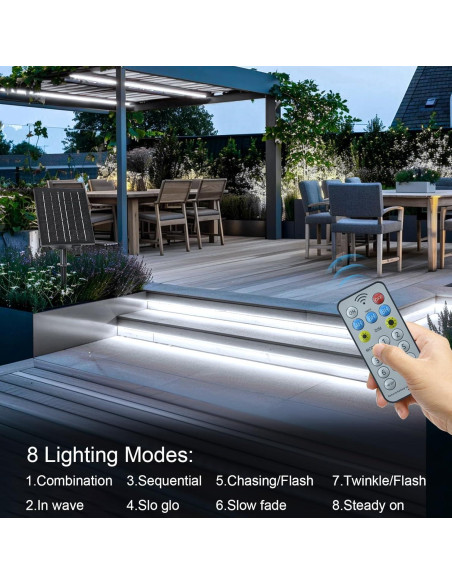 Luces LED de Tira Solar ZAIYW 10m IP68 Control Remoto Luces LED de Tira Solar ZAIYW 10m IP68 Control Remoto