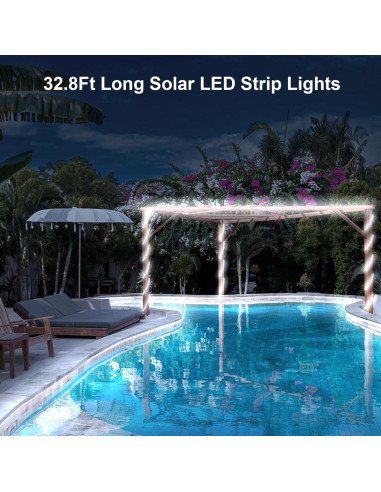 Luces LED de Tira Solar ZAIYW 10m IP68 Control Remoto