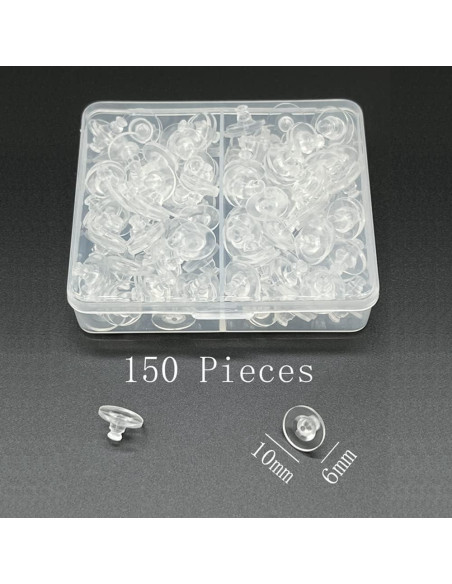 Resortes de Aretes de Silicona Transparente Chunney 150 Pcs Resortes de Aretes de Silicona Transparente Chunney 150 Pcs