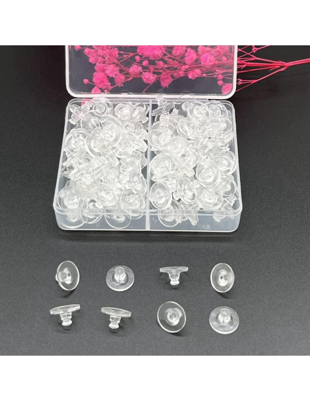 Resortes de Aretes de Silicona Transparente Chunney 150 Pcs Resortes de Aretes de Silicona Transparente Chunney 150 Pcs
