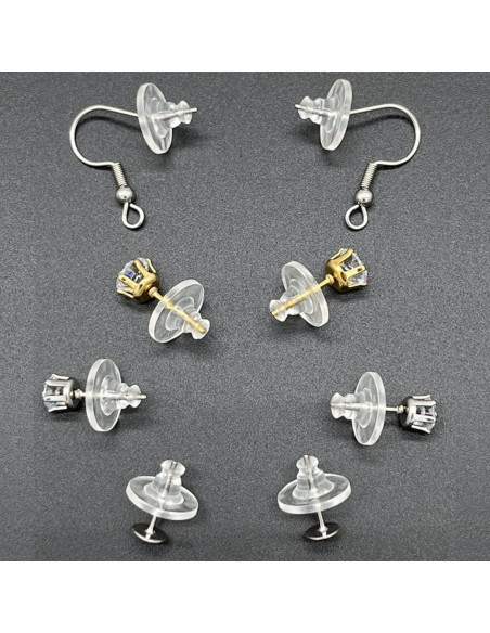 Resortes de Aretes de Silicona Transparente Chunney 150 Pcs Resortes de Aretes de Silicona Transparente Chunney 150 Pcs