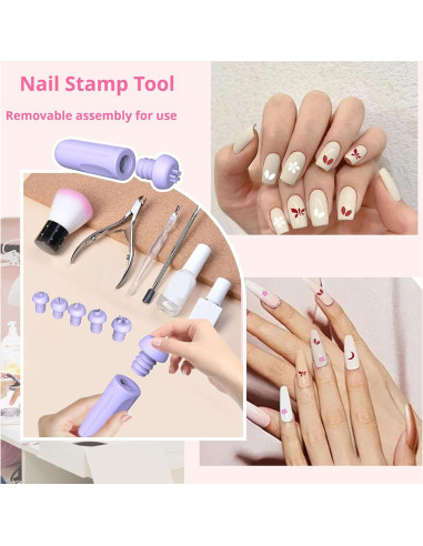 Set de bolígrafo de estampado de uñas MOLILO 5 en 1 - Azul