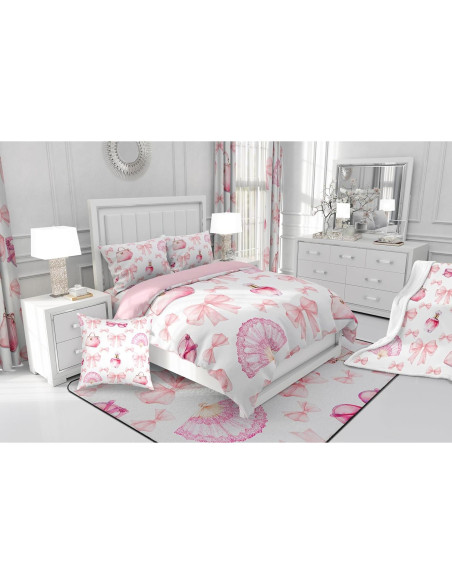 Edredón Reina Erosebridal Rosa con Lazo 228.6x228.6 cm 3 Piezas Edredón Reina Erosebridal Rosa con Lazo 228.6x228.6 cm 3 Piezas