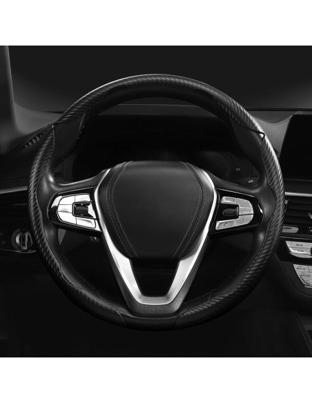Cubierta de Volante Antideslizante Aotoyou 3pcs 38 cm Negro Mate Cubierta de Volante Antideslizante Aotoyou 3pcs 38 cm Negro Mate