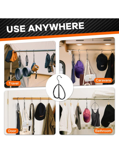 Percha Multifuncional QUISBE para Cinturones y Gorras - Negro