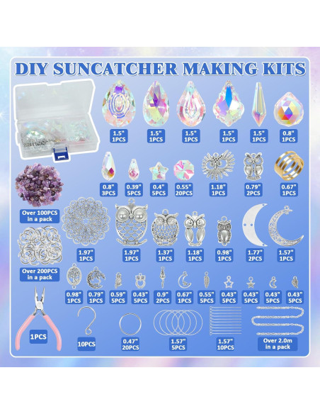 Kit de Suncatcher DIY DEMIUKO 410 Piezas Prisma Colgante Kit de Suncatcher DIY DEMIUKO 410 Piezas Prisma Colgante