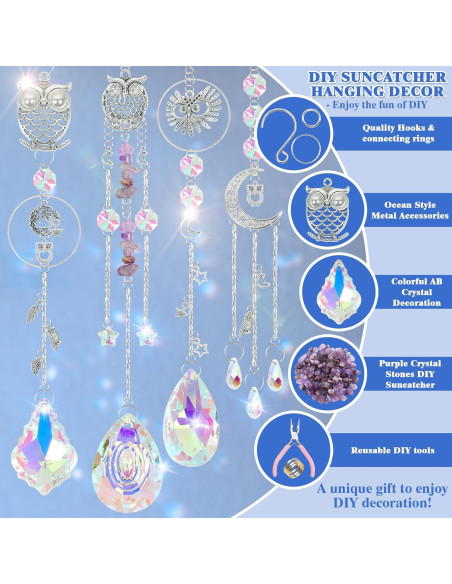 Kit de Suncatcher DIY DEMIUKO 410 Piezas Prisma Colgante Kit de Suncatcher DIY DEMIUKO 410 Piezas Prisma Colgante