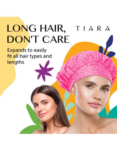 Gorro de Ducha Reutilizable TIARA 2-en-1 Impermeable 13cm