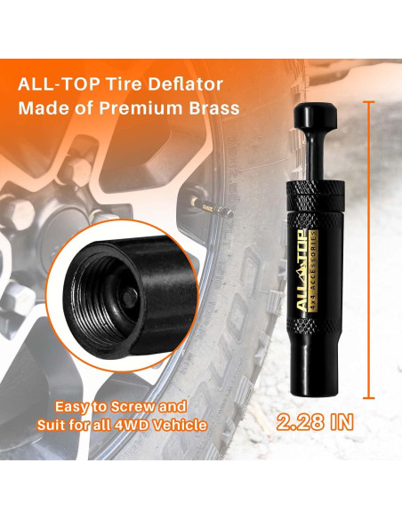 Kit Desinflador de Neumáticos Auto-Stop ALL-TOP 4 Piezas Kit Desinflador de Neumáticos Auto-Stop ALL-TOP 4 Piezas