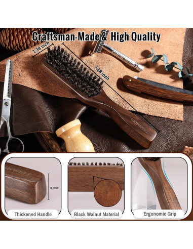 Cepillo de Cerdas de Jabalí GAINWELL para Cabello y Barba 19.5x3.5cm