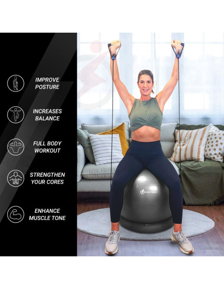 Silla de Balón de Yoga Intent Sports 65 cm - Fitness y Estabilidad Silla de Balón de Yoga Intent Sports 65 cm - Fitness y Estabilidad