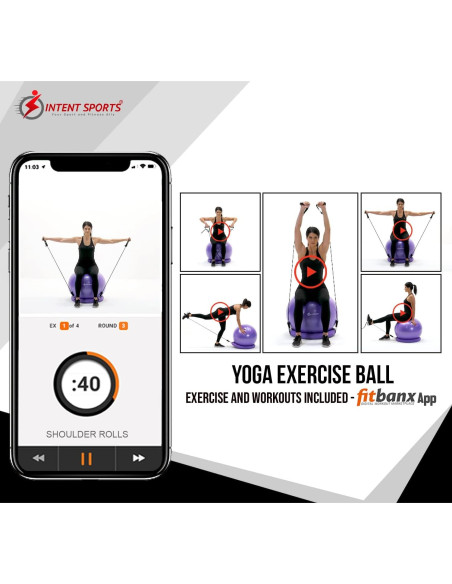 Silla de Balón de Yoga Intent Sports 65 cm - Fitness y Estabilidad Silla de Balón de Yoga Intent Sports 65 cm - Fitness y Estabilidad
