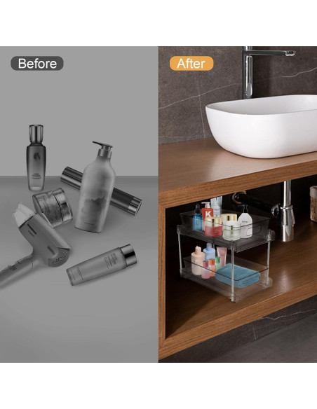 Organizador de Baño COKIHOM 2 Niveles Transparente 31.5x10.5x20.3 cm Organizador de Baño COKIHOM 2 Niveles Transparente 31.5x10.5x20.3 cm