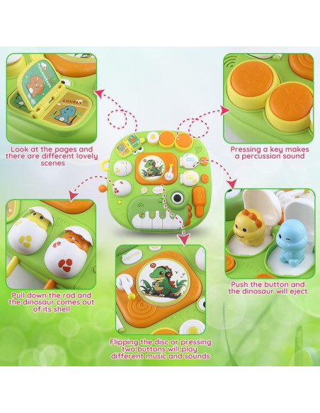 Mesa de Actividades para Bebés Caterbee Dinosaurio Musical Mesa de Actividades para Bebés Caterbee Dinosaurio Musical