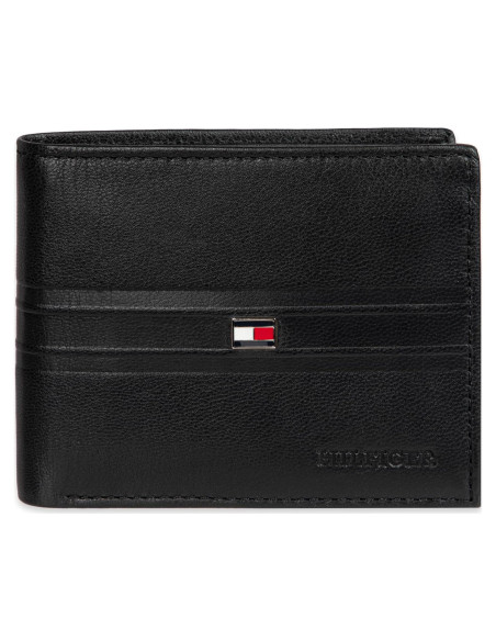 Cartera Bifold de Cuero Tommy Hilfiger para Hombre - Negro, 6 Ranuras Cartera Bifold de Cuero Tommy Hilfiger para Hombre - Negro, 6 Ranuras