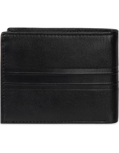 Cartera Bifold de Cuero Tommy Hilfiger para Hombre - Negro, 6 Ranuras