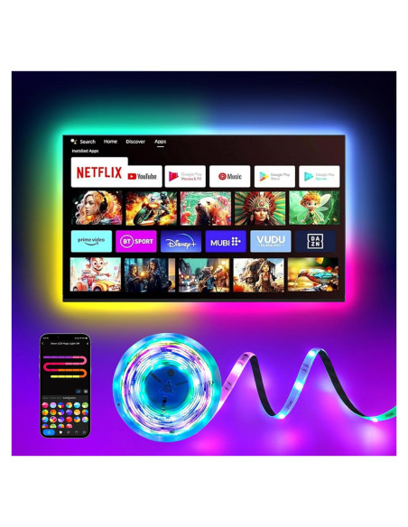 Tira LED Inteligente RGB+IC Pak 5m con Control APP y Sincronización Tira LED Inteligente RGB+IC Pak 5m con Control APP y Sincronización