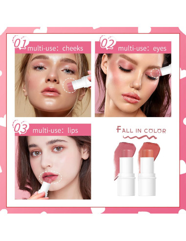 Conjunto de Palos de Maquillaje MEICOLY Trio 3D Rosa 25g