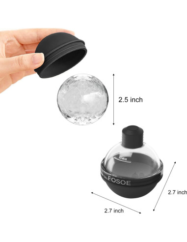 Moldes de Hielo Redondos FOSOE - Set de 4 Silicona 6.35 cm