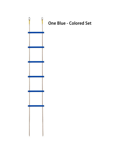 Escalera de Cuerda de Madera NBLOVE 1.83m Azul Resistente