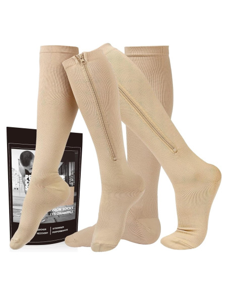 Calcetines de Compresión con Cremallera Cerpit 15-20 mmHg 2 Pares Calcetines de Compresión con Cremallera Cerpit 15-20 mmHg 2 Pares