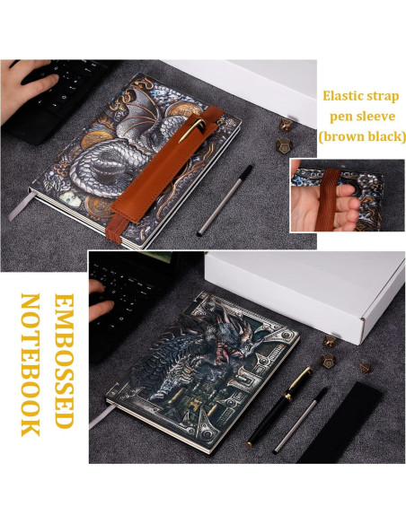 Cuadernos de Cuero Embosado FEIDIAO A5 Dragón - 2 Pcs Cuadernos de Cuero Embosado FEIDIAO A5 Dragón - 2 Pcs
