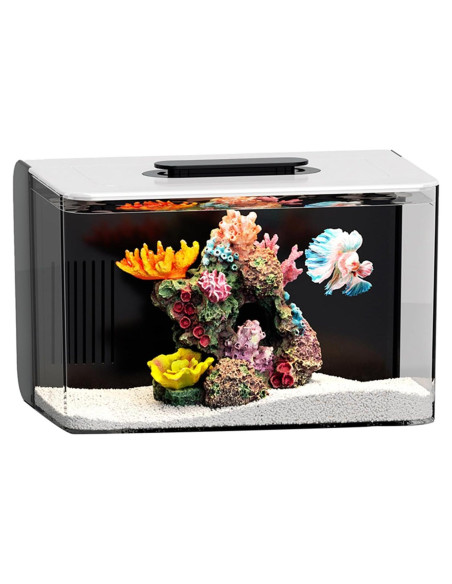 Kit Acuario Pequeño 9.5L Pez Cola Roja con Luz LED y Filtro Kit Acuario Pequeño 9.5L Pez Cola Roja con Luz LED y Filtro