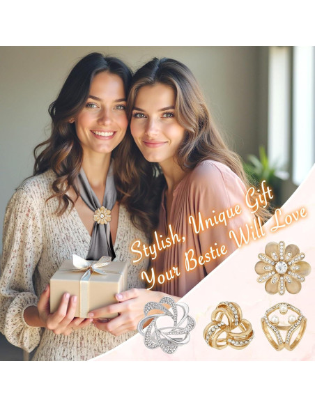 Conjunto 4 Anillos de Bufanda Kilofly Elegantes para Mujeres Conjunto 4 Anillos de Bufanda Kilofly Elegantes para Mujeres