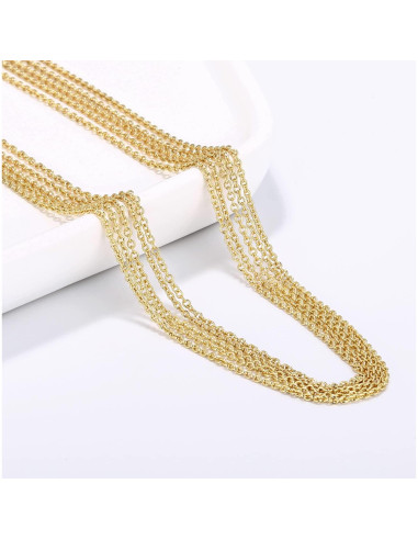 Cadena de Oro 14K ALEXCRAFT 12 Piezas 40.6 cm 1 mm