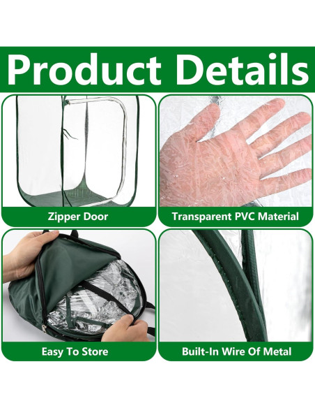 Mini Invernadero Pop Up DECOHS 61x61x91 cm PVC Transparente Mini Invernadero Pop Up DECOHS 61x61x91 cm PVC Transparente