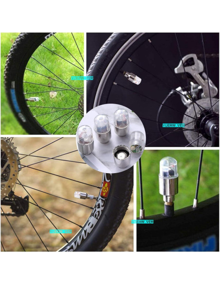 Luces LED para Ruedas de Bicicleta YUERWOVER E-BL-4 Azul - Paquete de 4 Luces LED para Ruedas de Bicicleta YUERWOVER E-BL-4 Azul - Paquete de 4