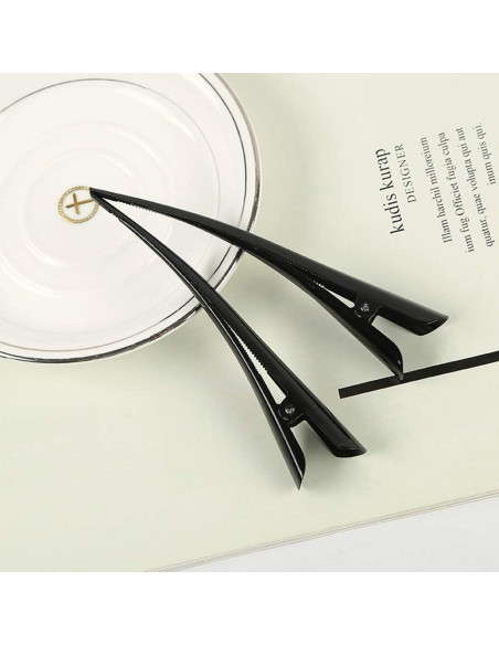 6 Clips de Cabello Alligator Plateados CONOFA para Mujeres 6 Clips de Cabello Alligator Plateados CONOFA para Mujeres