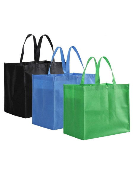 Bolsas de Compras Reutilizables Tosnail 12 Piezas 38x24x33cm Bolsas de Compras Reutilizables Tosnail 12 Piezas 38x24x33cm
