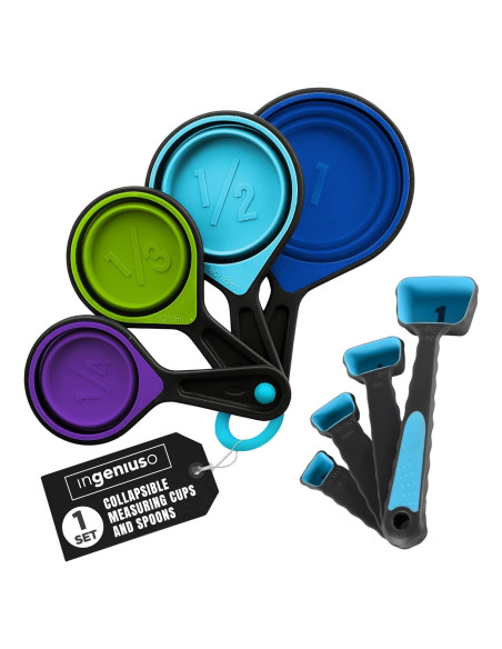 Juego de Tazas de Medir Plegables Ingeniuso 250ml Silicona Juego de Tazas de Medir Plegables Ingeniuso 250ml Silicona