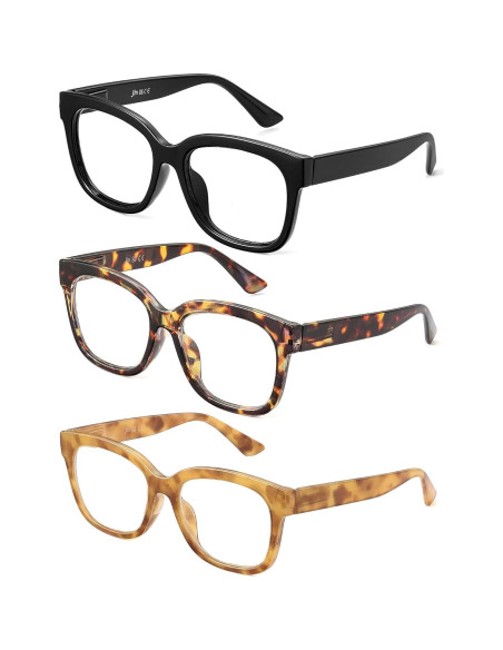 Gafas de Lectura JM para Mujeres - Paquete de 3 Lentes Cuadrados Gafas de Lectura JM para Mujeres - Paquete de 3 Lentes Cuadrados