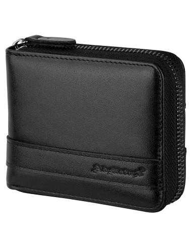 Cartera Bifold de Cuero Genuino Admetus con Bloqueo RFID