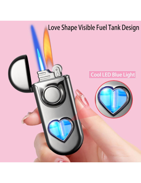 Encendedor Doble Llama XQBBIDM Love-Black Recargable Butano Encendedor Doble Llama XQBBIDM Love-Black Recargable Butano