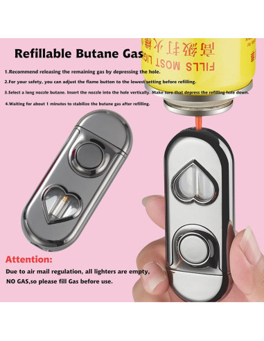 Encendedor Doble Llama XQBBIDM Love-Black Recargable Butano