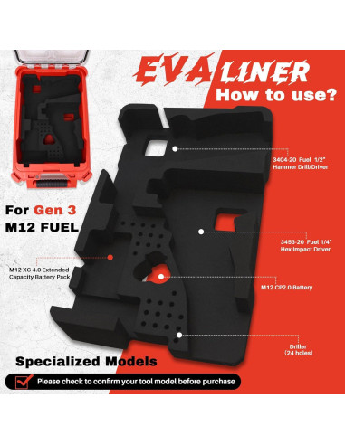 Organizador de Taladro Milwaukee Packout 48-22-8435 - Forro EVA