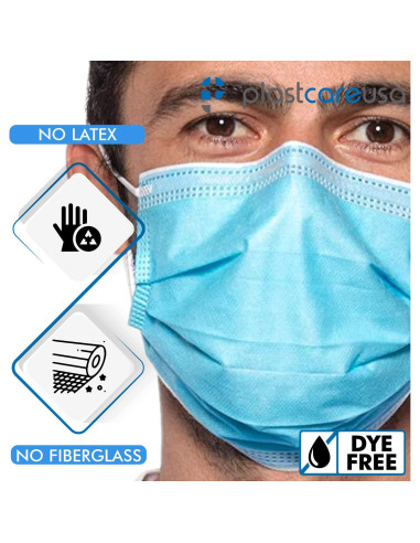 Mascarillas Desechables PlastCare USA 50 Unidades Azul ASTM 3