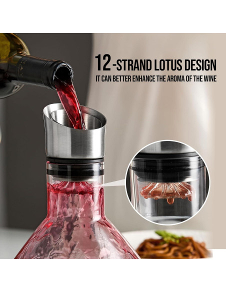 Decantador de Vino Drincarier 1500ml con Aerador y Filtro Decantador de Vino Drincarier 1500ml con Aerador y Filtro