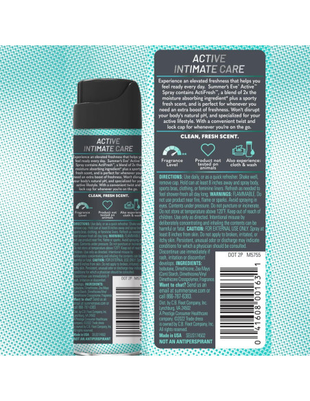 Spray Femenino Activo Summer's Eve 56.7 ml - Frescura Diaria Spray Femenino Activo Summer's Eve 56.7 ml - Frescura Diaria