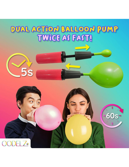 Bomba de globos manual OODELZ - Paquete de 10 unidades Bomba de globos manual OODELZ - Paquete de 10 unidades
