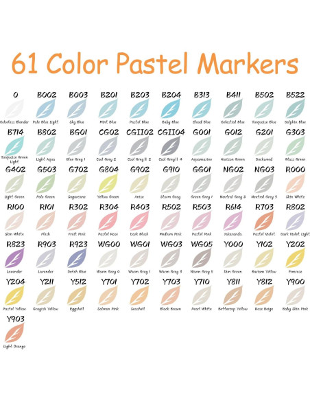 Set de 61 Marcadores de Alcohol Pastel Caliart Doble Punta Set de 61 Marcadores de Alcohol Pastel Caliart Doble Punta