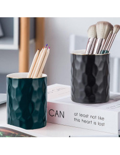 Taza organizadora de cerámica HANKOR negra para escritorio 2