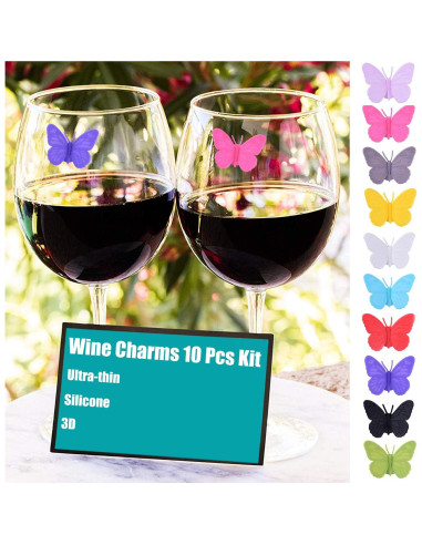 Conjunto de 10 Marcadores de Copas de Vino ALYC Silicona