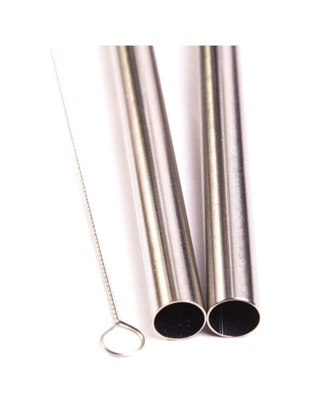 Pajillas de Acero Inoxidable CocoStraw 2 Unidades Extra Anchas Pajillas de Acero Inoxidable CocoStraw 2 Unidades Extra Anchas