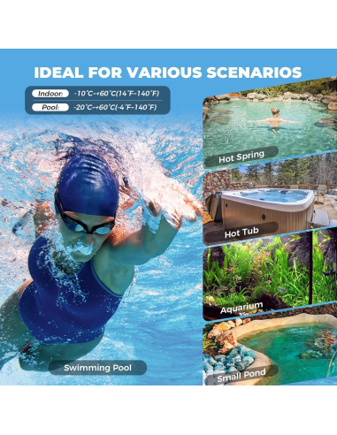 Termómetro Digital Inalámbrico HEYAXA para Piscina Azul