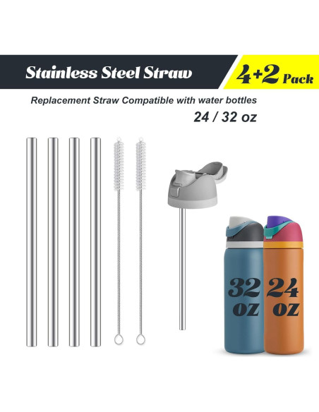 Pajitas de Acero Inoxidable Reutilizables COCGVEL 21cm 4 Pcs Pajitas de Acero Inoxidable Reutilizables COCGVEL 21cm 4 Pcs